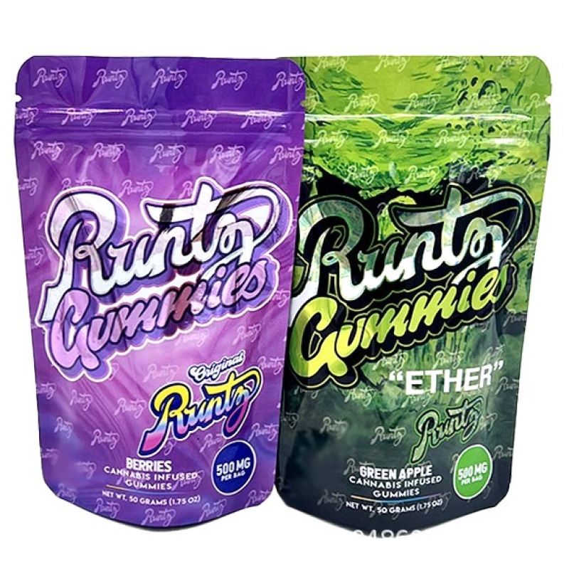 Runtz-Style 500mg Stand-Up Mylar Gummy Bags
